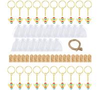 KAQNTUD Lot de 20 porte-clés angéliques en organza pour baptême ou fête prénatale