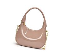 KAQNTUD Luxueux sac à bandoulière en polyuréthane à la mode avec finition brillante et sangle de chaîne pour le shopping et les rendez-vous galants, Tel que montré, Taille unique