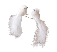 KAQNTUD Paire De Décorations Réalistes d'oiseaux À Plumes Neige pour Couronnes Noël Projets D'artisanat Fournitures Fête en Plastique Robuste Idées Cadeaux Paire Colombes Décoratives
