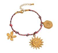 KAQNTUD Pendentif tendance en forme de soleil, lune, étoile avec cordon tressé, matériaux robustes en acier inoxydable, pendentif élégant pour usage quotidien, taille unique, Comme décrit