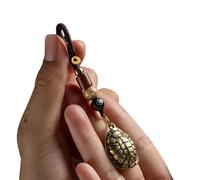 KAQNTUD Porte-clés avec six cloches sacrées de syllabes avec corde en bois de santal pour bénédictions spirituelles et décoration, a, taille unique