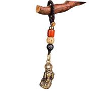 KAQNTUD Porte-clés avec six cloches sacrées de syllabes avec corde en bois de santal pour bénédictions spirituelles et décoration, C, taille unique