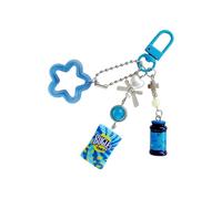 KAQNTUD Porte-clés nostalgique Jelly Snack miniature en résine fait à la main pour ami anniversaire surprise, bleu, taille unique