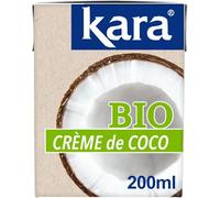 KARA - Crème de Coco Bio onctueuse pour recettes gourmandes, saveur naturelle et exotique (200 mL) - Lot de 4 - vendu par Lot