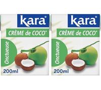 KARA - Crème de Coco Onctueuse - 90% Extrait de Coco Fraîche - Goût Intense et Naturel - 200 ml (Lot de 2)