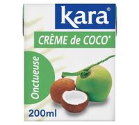 KARA - Crème de Coco Onctueuse - 90% Extrait de Coco Fraîche - Goût Intense et Naturel - 200 ml (Lot de 6)