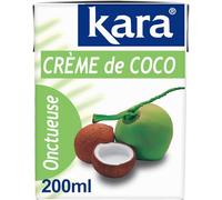KARA - Crème de Coco Onctueuse pour Recettes Exotiques et Desserts Savoureux, Brique 200 mL - Lot De 4