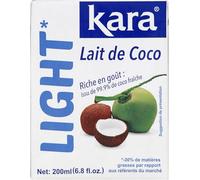 KARA - Lait de Coco Light - Riche en Goût - Sans Additif - Lot de 2 Briques - 200 ml chacune - Total 400 ml