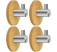 KARAA 4 Pcs Crochet Adhésif Crochet Mural de Salle de Bains Auto-adhésif Crochet Avec 3M Bandes Pour Cuisine salle de bain(Capacité Max jusqu'à 2kg