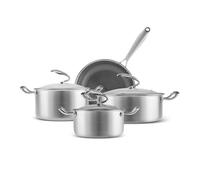 Karaca 5Ply PowerSteel 316+ Set de 7 ustensiles de cuisine - Set en acier inoxydable de haute qualité pour une expérience de cuisson de première classe sur les cuisinières à induction