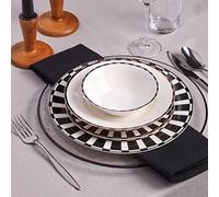 Karaca Aries Lot de 24 assiettes à dessert et bols pour 6 personnes, extensibles, au quotidien, dîner spécial, fête d'été, en porcelaine