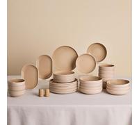 Karaca Basic Collection Service de table 36 pièces en céramique pour 8 personnes, passe au lave-vaisselle, au micro-ondes, assiettes plates, bols à pâtes, assiettes à dessert, bols à soupe, plateaux