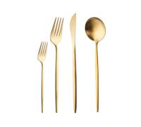 Karaca Bella Set de Couverts 24 pièces en Acier Inoxydable pour 6 Personnes, Durable et Moderne, Couverts Antirouille, Compatible Lave-vaisselle et Élégants, Finition Or Mat