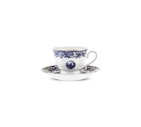 KARACA Blue Odyssey V2 Ensemble de 12 tasses à café turc de 6 personnes, 80 ml, service de café en porcelaine fine à design floral complexe, lave-vaisselle