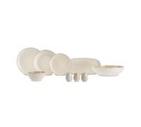 Karaca Earth Collection Aria Service de table 55 pièces pour 12 personnes, en faïence, passe au lave-vaisselle et au micro-ondes, pour un usage quotidien et des occasions spéciales, assiettes beiges