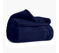 KARACA Elanor Couverture Double en Flanelle gaufrée Wellsoft, Bleu Marine, 200 x 220 cm, Couverture Double en Flanelle de Haute qualité avec Motif en Relief, 100% Polyester 420 g/m²