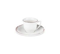 KARACA Elizabeth Ensemble de 2 tasses à thé turques et soucoupes en céramique pour 1 personne Idéal pour servir des boissons chaudes 180 ml