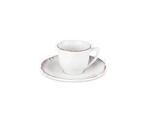 KARACA Elizabeth Ensemble de 2 tasses à thé turques et soucoupes en céramique pour 1 personne Idéal pour servir des boissons chaudes 180 ml