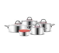 Karaca Emirgan XL Set de 10 casseroles pour induction en acier avec couvercle de rangement