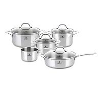 Karaca Ensemble de casseroles en acier inoxydable, 9 pièces, casseroles et plats délicieux, cuisine facile, accessoire de cuisine, essentiel pour la cuisine