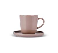 KARACA Eric Lot de 8 tasses à café turques avec soucoupes pour 4 personnes - Lot de petites tasses à expresso en grès - Idéal pour servir du café arabe, du café grec (88 ml)