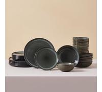 Karaca Fein Reactive Set de vaisselle, 6 personnes, 24 pièces, Vaisselle réactive, Unique, Saine, Naturelle, Auto-texturée, Forme organique