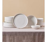 Karaca Felix Service de Table 18 Pièces pour 6 Personnes, Vaisselle en Porcelaine avec Assiettes, Bols à Céréales/Soupes & Plats de Service, Set de Vaisselle Moderne, Blanc