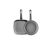 Karaca Gris Bio Granit Ensemble de Casseroles et Poêles 7 Pièces, Revêtement Antiadhésif, Induction, avec Couvercles en Verre