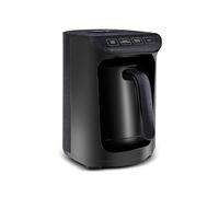 KARACA Hatır Köz Machine à café turque laiteuse, cafetière turque traditionnelle, 5 tasses, infusion de style ember, modes lait et chocolat chaud, anti-débordement, arrêt automatique, noir brillant