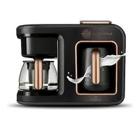 Karaca Hatır Plus Mod 5 en 1, 750 ml, thé/café filtre et machine à café turque Black Copper, pour café, thé, lait et café turc, 1385 W, 5 + 5 tasses
