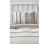 Karaca Home Brown Dobby Parure de lit tissée simple (housse de couette 135 x 200 cm + drap-housse 100 x 200 + 27 cm + taie d'oreiller 50 x 75 cm), viscose de coton, tissé Dobby, brodé, naturel, permet