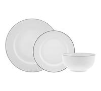Karaca Lea set de vaisselle pour 6 personnes, set de vaisselle en porcelaine de 18 pièces au design élégant, assiettes, tasses, bols, parfait pour une table bien garnie et des occasions spéciales