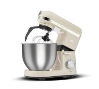 Karaca Mastermaid Chef Pro Cuisine à double bras 1500W Iconic Beige, Brillant, 1500W, 5 L Mixeur, Processeur d'aliments, Réglage de la vitesse, Crochets pétrisseurs, Fouetter, Pétrir et mélanger