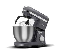Karaca Mastermaid Chef Pro Cuisine Double Armée 1500W Space Gray, Crème Brillante, 1500W, Mixeur 5 L, Processeur alimentaire, Réglage de la vitesse, Crochet de pétrissage, Fouetter, Pétrir et Mélanger