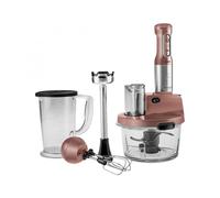 Karaca Mastermaid Robot de Cuisine Prosteel en Verre avec Blender Long à Pieds et 6 Lames, 2500 W, couleur Rosegold