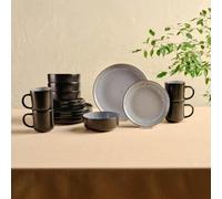 Karaca Messina Ensemble de Vaisselle en Grès, Collection Moderne de Set Assiettes Service de Table pour 4 Personnes, Service Vaisselle à Émail Réactif, Compatible Lave-Vaisselle, 16 Pièces