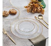 Karaca Milanda 12 pcs. vaisselle en verre pour 4 personnes, assiettes à gâteaux, bols, set de vaisselle assiettes de service, service de table