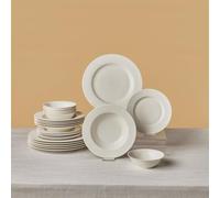 Karaca New Dome Service de Table 24 pièces, Vaisselle en Porcelaine Bone China pour 6 personnes, Set de Vaisselle Moderne, Blanc, Élégant et Durable, Compatible Lave-vaisselle/Micro-ondes