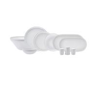 Karaca New Saturn Gold 59-pièces Streamline Porzellan Vaisselle pour 12 personnes Set-Porzellan Vaisselle set Assiettes de service en porcelaine,Nouvel os, Design élégant, Pratique