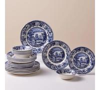 Karaca Old Town Service de Table 24 Pièces pour 6 Personnes, Vaisselle en Porcelaine Fine avec Assiettes, Bols, Plats de Service, Élégant et Idéal pour les Occasions Spéciales