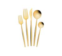 Karaca Orion Shiny Gold Ensemble de Couverts 30 Pièces, Cuillères à Soupe, Fourchettes de Table, Fourchettes à Dessert, Cuillères à Café