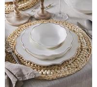 Karaca Pablo 59pcs. 12 personnes New Bone vaisselle or, plats de service, assiettes à gâteaux, assiettes à manger, bols, petits kayaks, grand bateau, grand bol