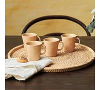 Karaca Pisa Grès Espresso Tasse à café turque set de 4 pièces, Tasse à espresso et soucoupe, Tasse à café turque, 4 pièces, 120 ml, Marron