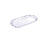 Karaca Rory Grand plateau de service 25 cm en verre transparent de forme ovale pour servir des plats, des apéritifs, des plats principaux et des divertissements