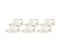 Karaca Saturn Platinum Service à Café Porcelaine, 90 ml, Tasses à Thé, Expresso, Latte Classique, Türk Kahve Fincanı, Café Turc'