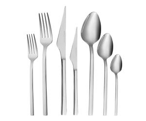 Karaca Sedir Set de Couverts 84 Pieces en Inox, Menagere 12 Personnes, Argent Luxe Couteaux, Fourchettes & Cuillères, Couverts de Table Résistant à la Rouille, Compatible Lave-vaisselle