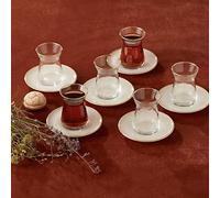 Karaca Service à thé rétro beige pour 6 personnes