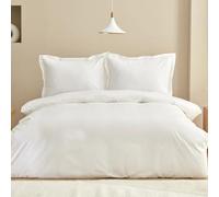KARACA Set de Housse de Couette Home Uniq 100% Coton Satin pour Lit Simple Blanc