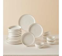 Karaca Streamline Hole Service de Table 24 Pièces pour 6 Personnes, Vaisselle en Porcelaine Fine avec Assiettes, Bols, Plats de Service, Élégant et Idéal pour les Occasions Spéciales, Blanc