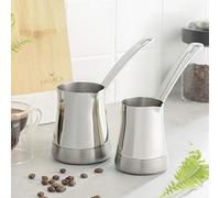 Karaca Win Lot de 2 carafes à café avec poignée pour la préparation du moka turc, compatible avec les plaques à induction, convient pour la cuisson du café turc